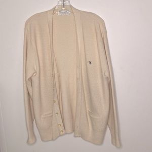 Vintage Christian Dior Cream Button-Up Cardigan Men’s Large